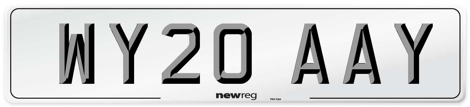 WY20 AAY Number Plate from New Reg
